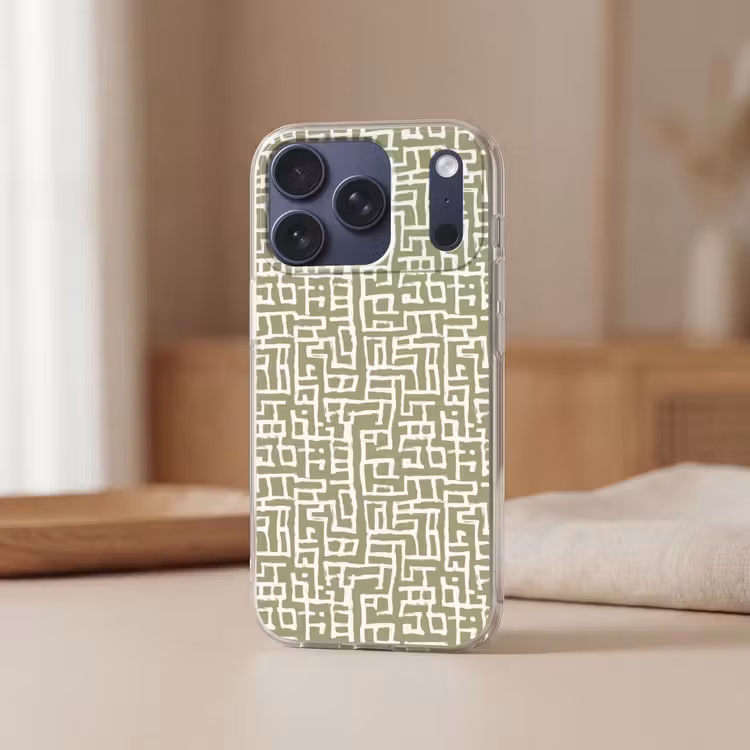 Grafisch - Patroon - Groen Telefoonhoesje iPhone 17 Pro klein 878 -sfeer2