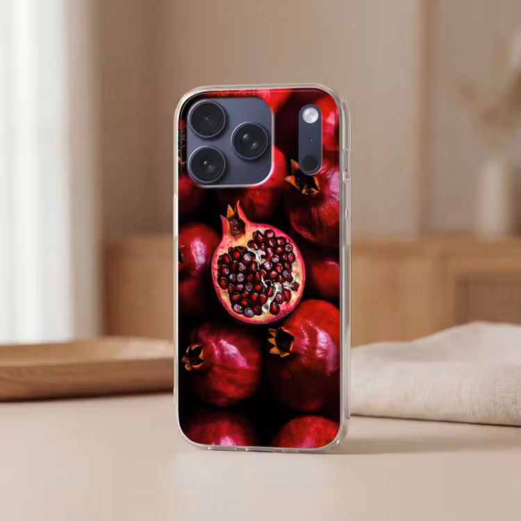 Granaatappel - Rood - Fruit Telefoonhoesje iPhone 17 Pro klein -sfeer2