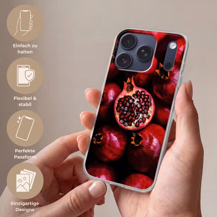 Granaatappel - Rood - Fruit Telefoonhoesje iPhone 17 Pro klein -sfeer3_DE