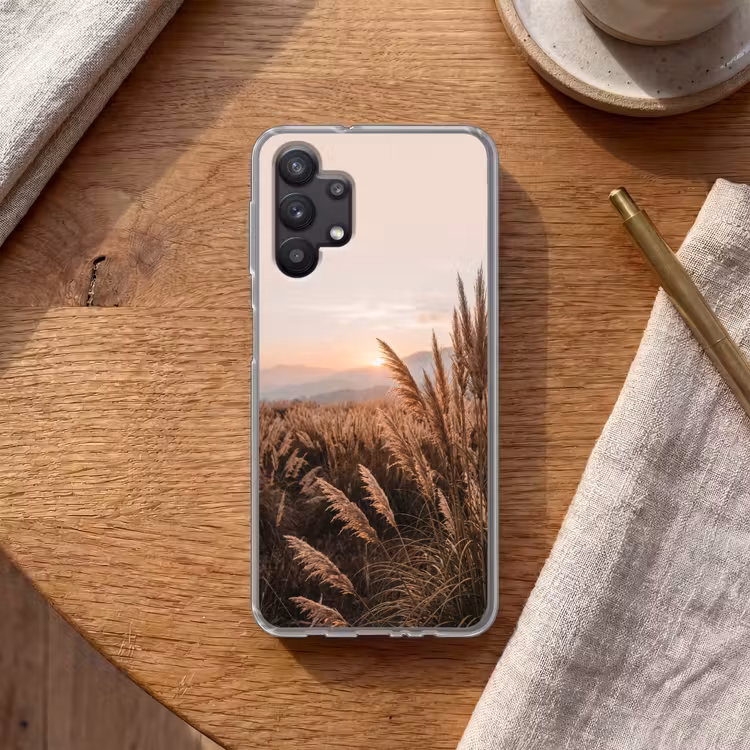 Gras - Veld - Zon - Natuur Telefoonhoesje Samsung Galaxy A32 5G klein -sfeer1