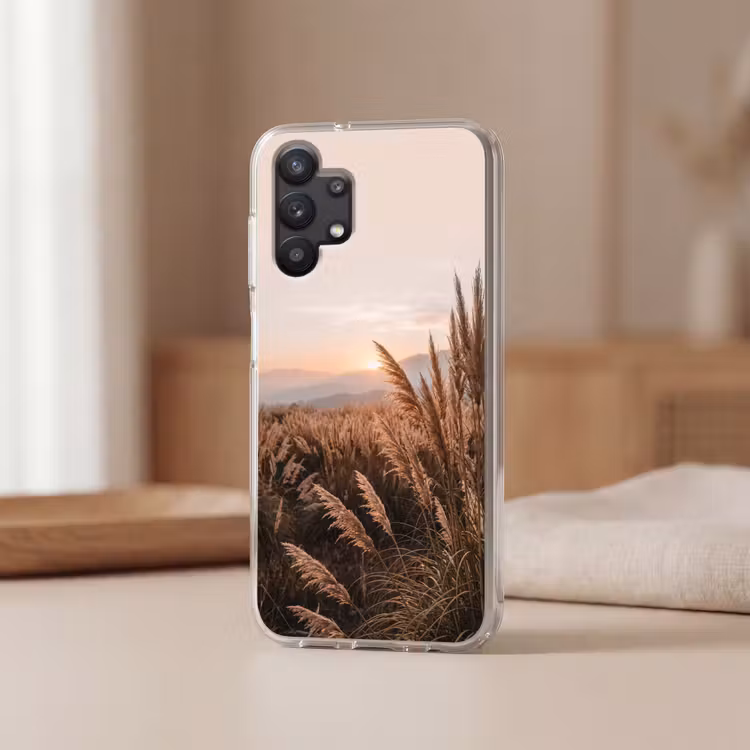 Gras - Veld - Zon - Natuur Telefoonhoesje Samsung Galaxy A32 5G klein -sfeer2