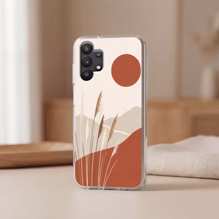 Gras - Landschap - Natuur - Abstract - Beige Telefoonhoesje Samsung Galaxy A32 5G klein -sfeer2