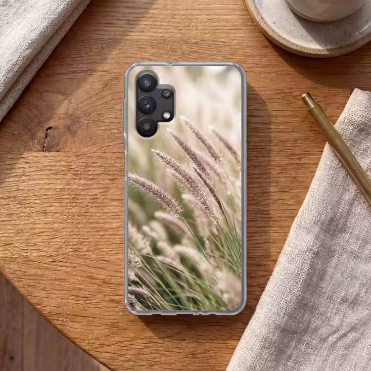 Gras - Close up - Groen Telefoonhoesje Samsung Galaxy A32 5G klein -sfeer1