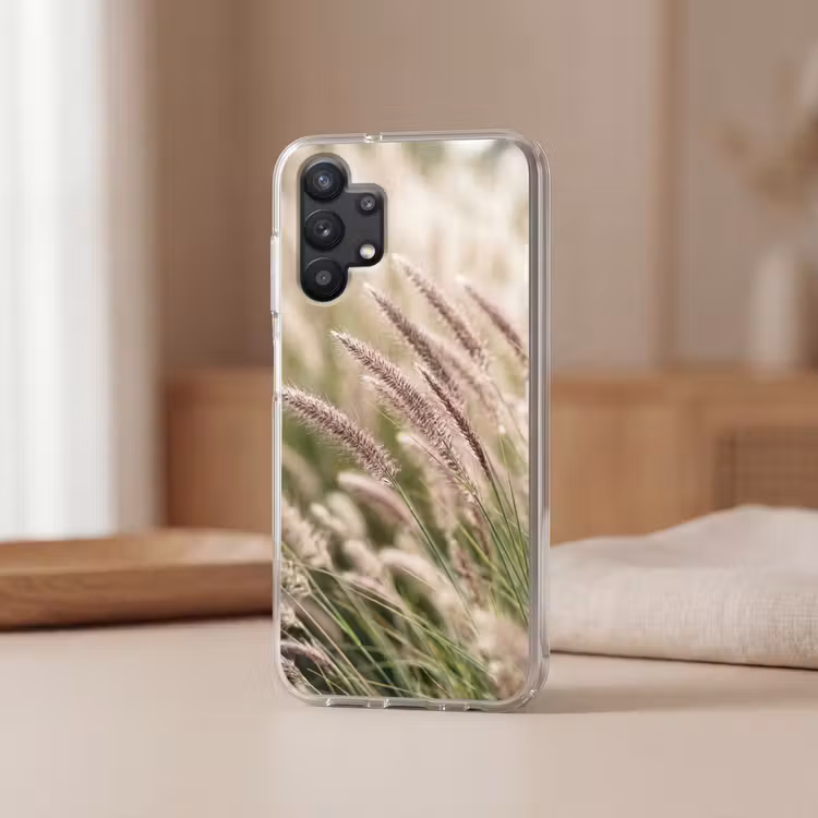 Gras - Close up - Groen Telefoonhoesje Samsung Galaxy A32 5G klein -sfeer2
