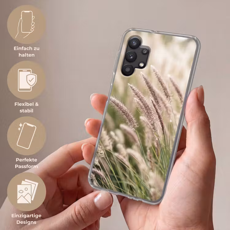 Gras - Close up - Groen Telefoonhoesje Samsung Galaxy A32 5G klein -sfeer3_DE