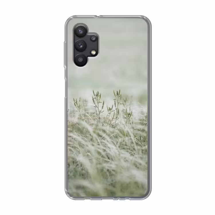 Grassen - Minimalistisch - Groen Telefoonhoesje Samsung Galaxy A32 5G klein -3d