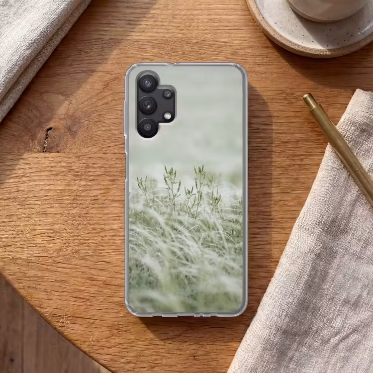 Grassen - Minimalistisch - Groen Telefoonhoesje Samsung Galaxy A32 5G klein -sfeer1