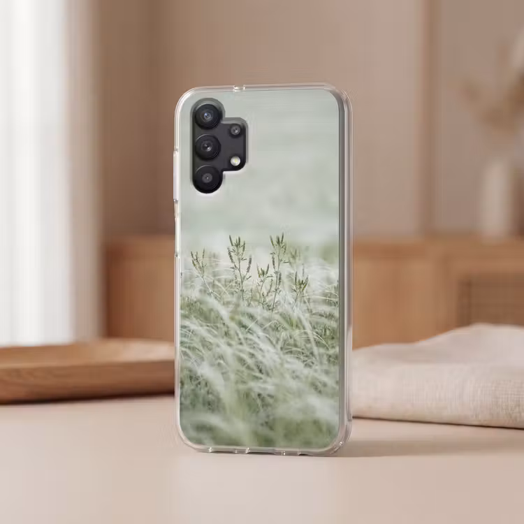 Grassen - Minimalistisch - Groen Telefoonhoesje Samsung Galaxy A32 5G klein -sfeer2