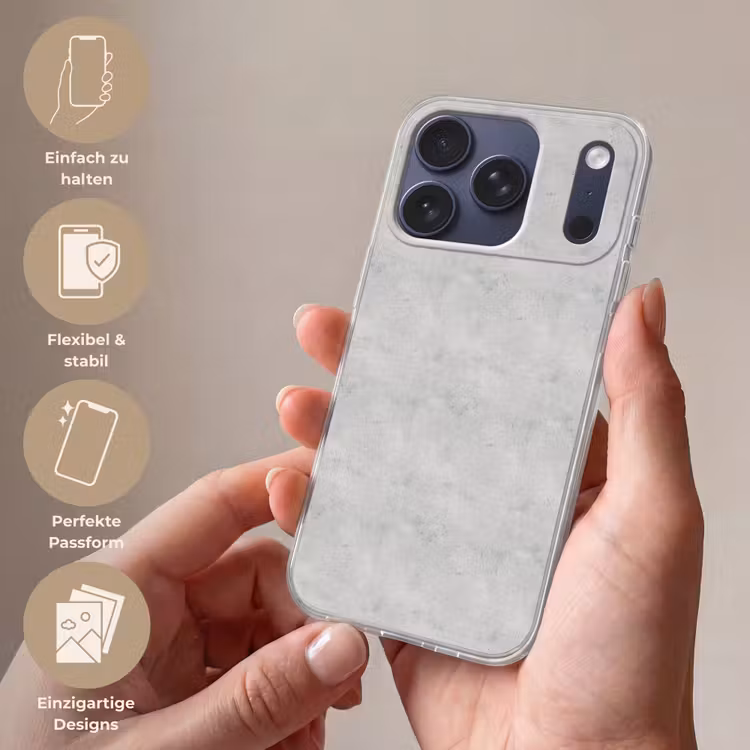 Grijs - Beton - Neutraal Telefoonhoesje iPhone 17 Pro klein 878 -sfeer3_DE