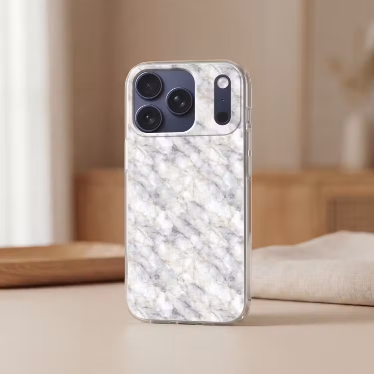 Grijs - Marmer - Gedetailleerd Telefoonhoesje iPhone 17 Pro klein 878 -sfeer2