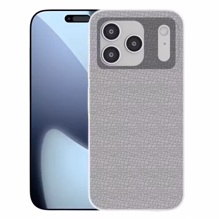Grijs - Reptiel - Dier - Patroon Telefoonhoesje iPhone 17 Pro klein 878 -3d