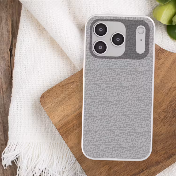 Grijs - Reptiel - Dier - Patroon Telefoonhoesje iPhone 17 Pro klein 878 -sfeer1