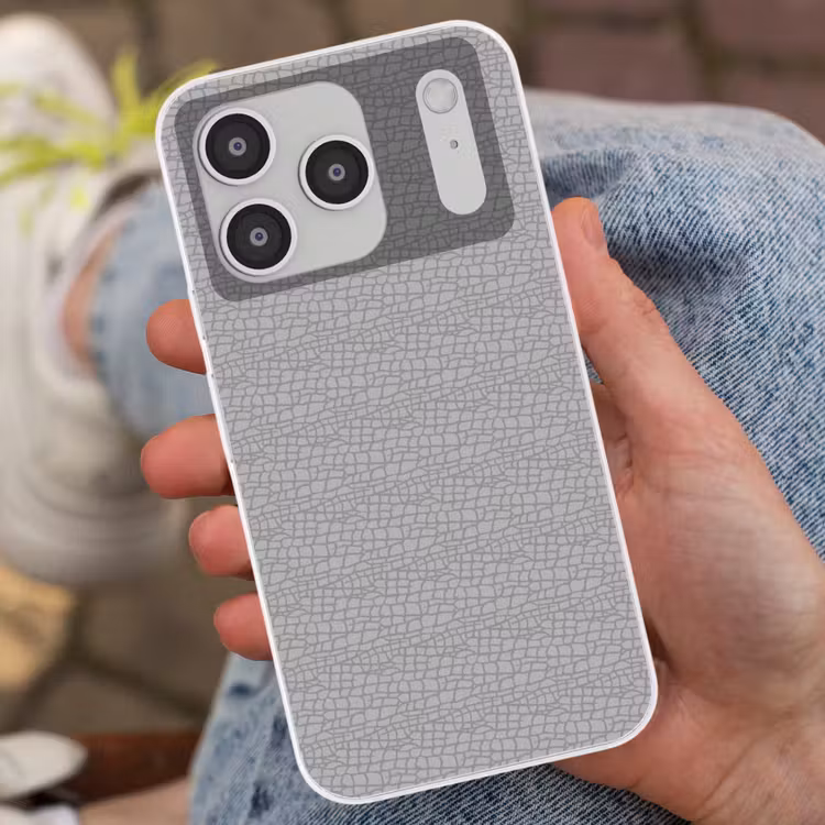 Grijs - Reptiel - Dier - Patroon Telefoonhoesje iPhone 17 Pro klein 878 -sfeer2