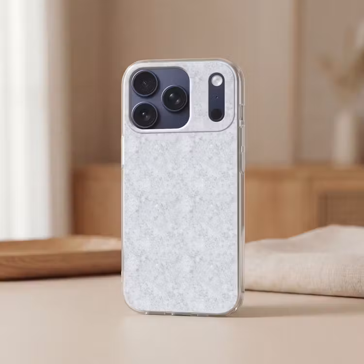 Grijs - Terrazzo-effect - Beton Telefoonhoesje iPhone 17 Pro klein 878 -sfeer2
