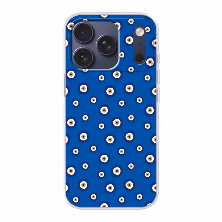 Griekse Boze Oog - Patroon - Blauw Telefoonhoesje iPhone 17 Pro klein -3d