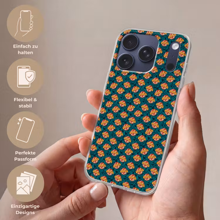 Groen - Disco - Patroon Telefoonhoesje iPhone 17 Pro klein 878 -sfeer3_DE
