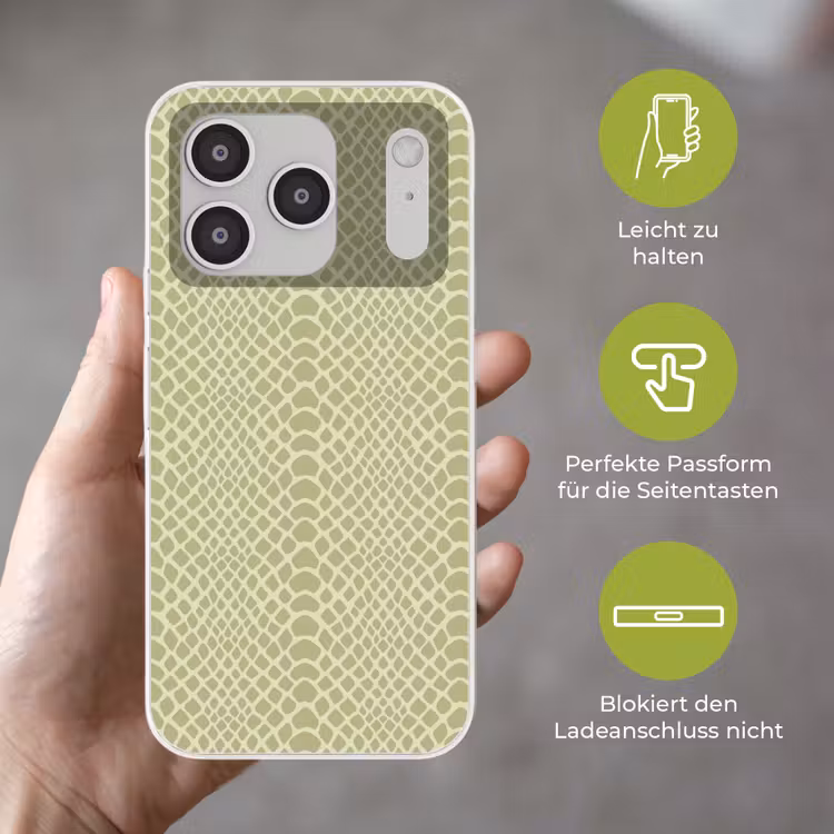 Groen - Patroon - Schubben Telefoonhoesje iPhone 17 Pro klein 878 -sfeer3_DE