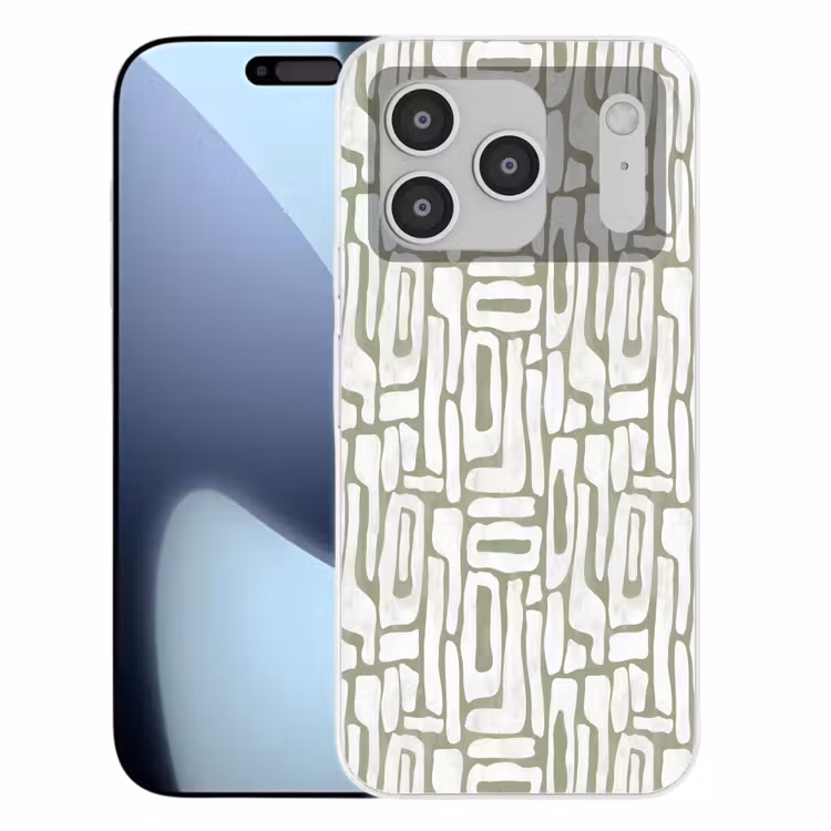 Groen - Wit - Kronkelen Telefoonhoesje iPhone 17 Pro klein 878 -3d