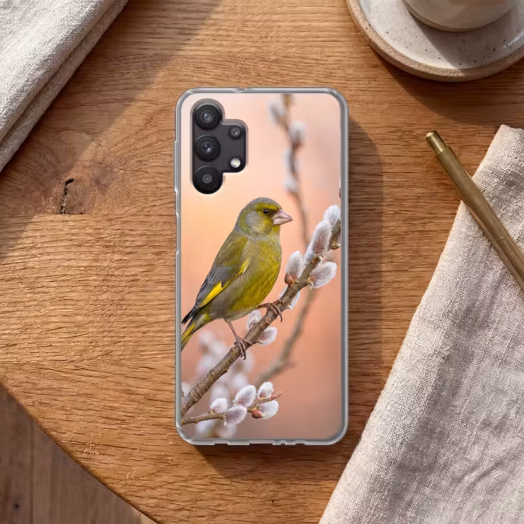 Groenling - Katjes - Lente - Natuur - Zacht Telefoonhoesje Samsung Galaxy A32 5G klein -sfeer1