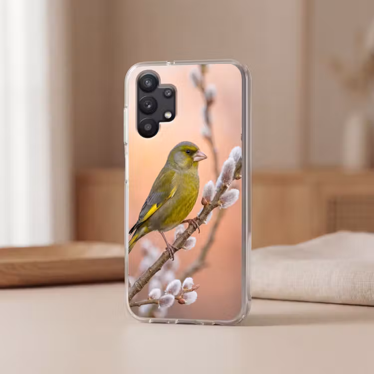 Groenling - Katjes - Lente - Natuur - Zacht Telefoonhoesje Samsung Galaxy A32 5G klein -sfeer2