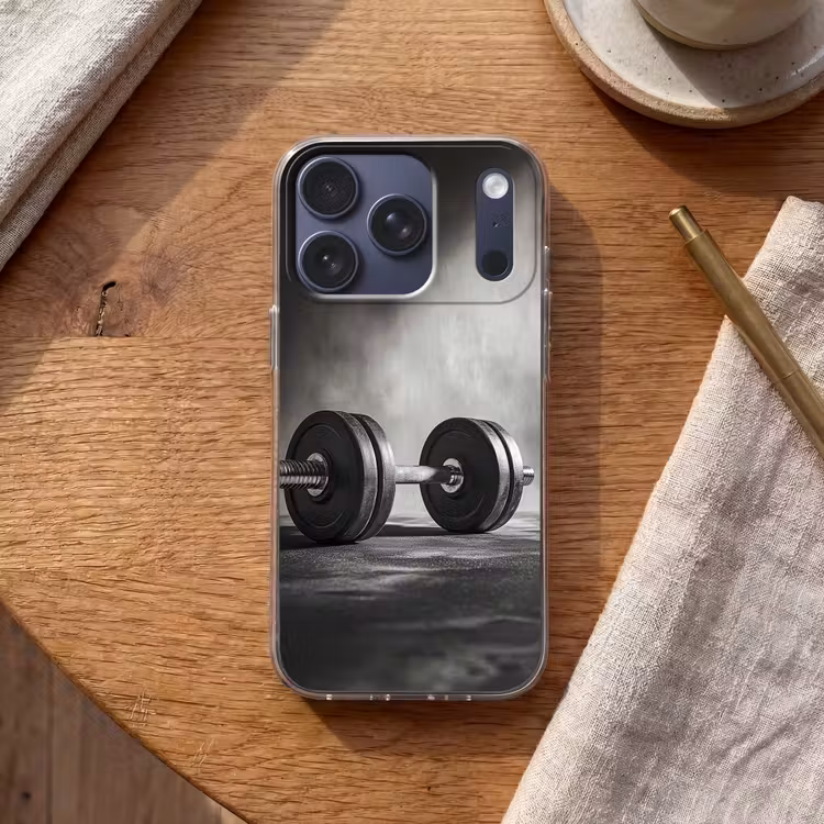 Halter - Gewichten - Zwart Telefoonhoesje iPhone 17 Pro klein -sfeer1