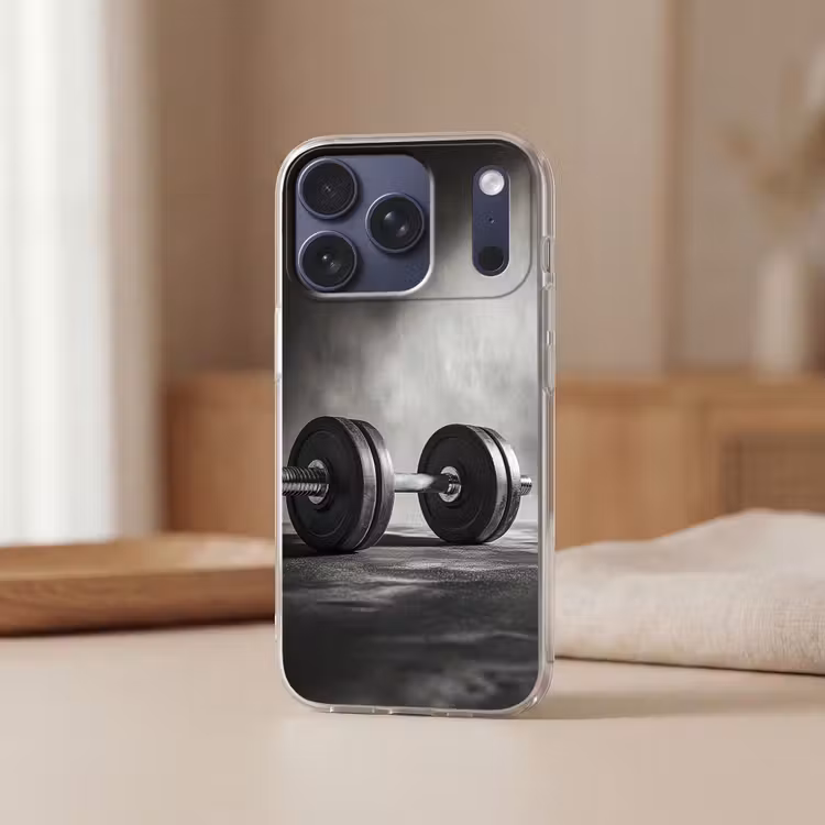 Halter - Gewichten - Zwart Telefoonhoesje iPhone 17 Pro klein -sfeer2