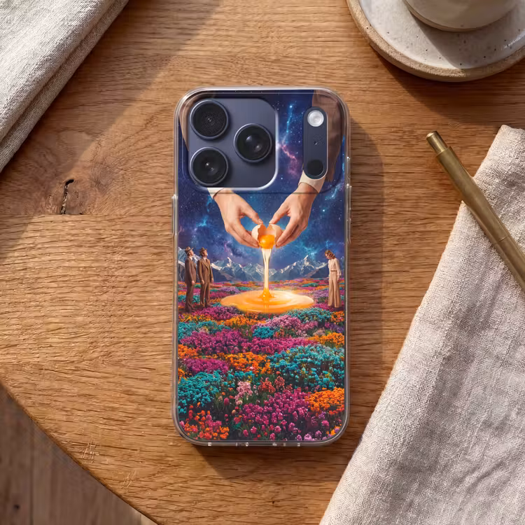 Handyhülle - Hände – Ei – Surrealismus - Handen - Ei - Surrealisme Telefoonhoesje iPhone 17 Pro klein