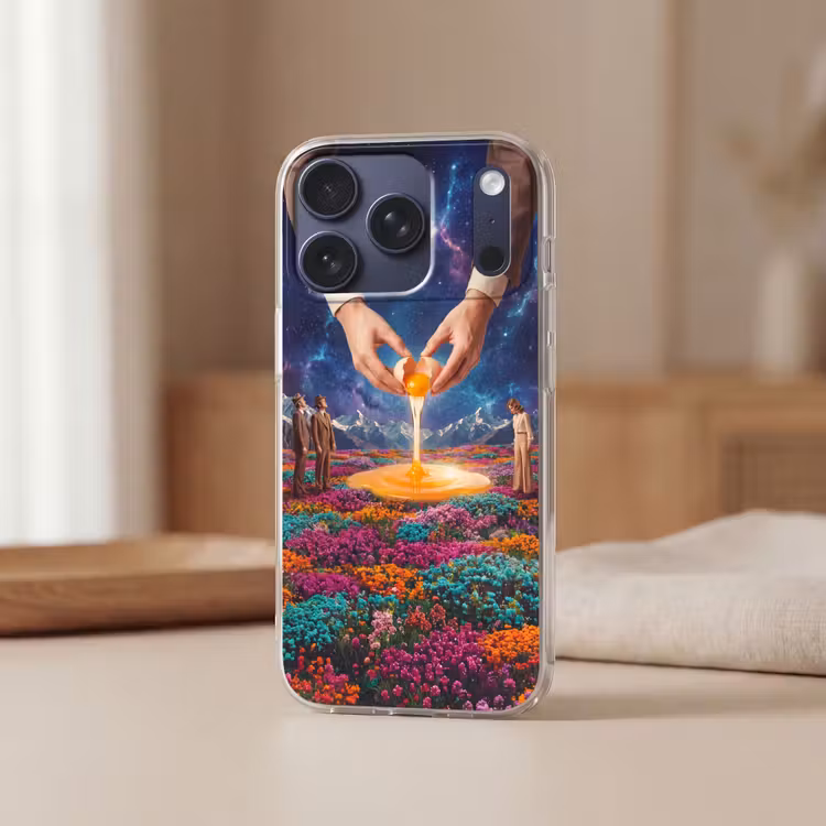Handyhülle - Hände – Ei – Surrealismus - Handen - Ei - Surrealisme Telefoonhoesje iPhone 17 Pro klein