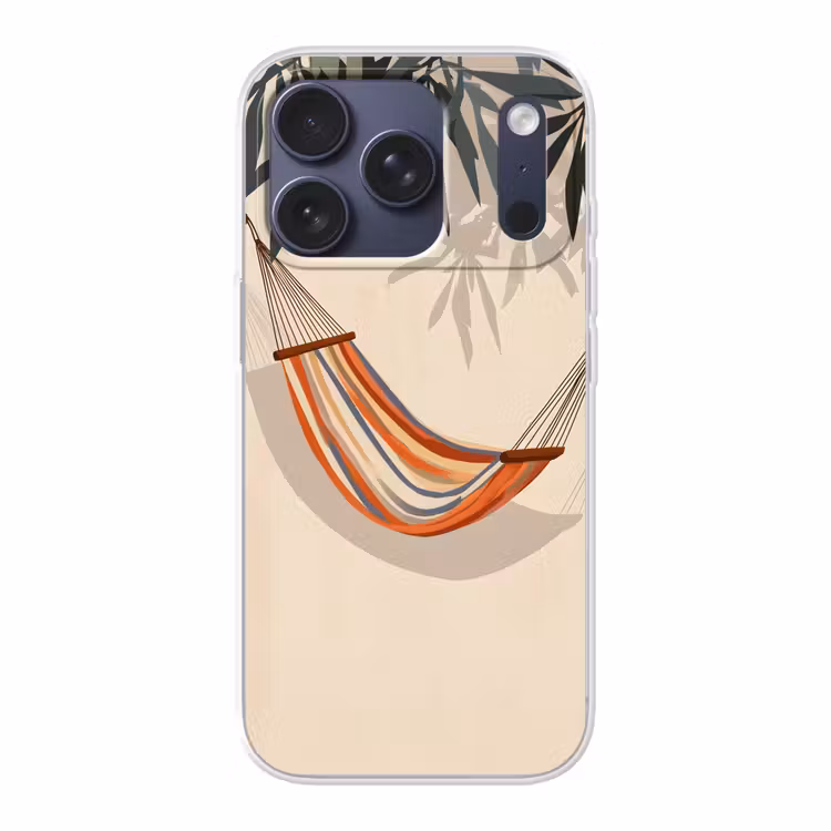 Hangmat - Kleurrijk - Bladeren - Schaduw Telefoonhoesje iPhone 17 Pro klein -3d