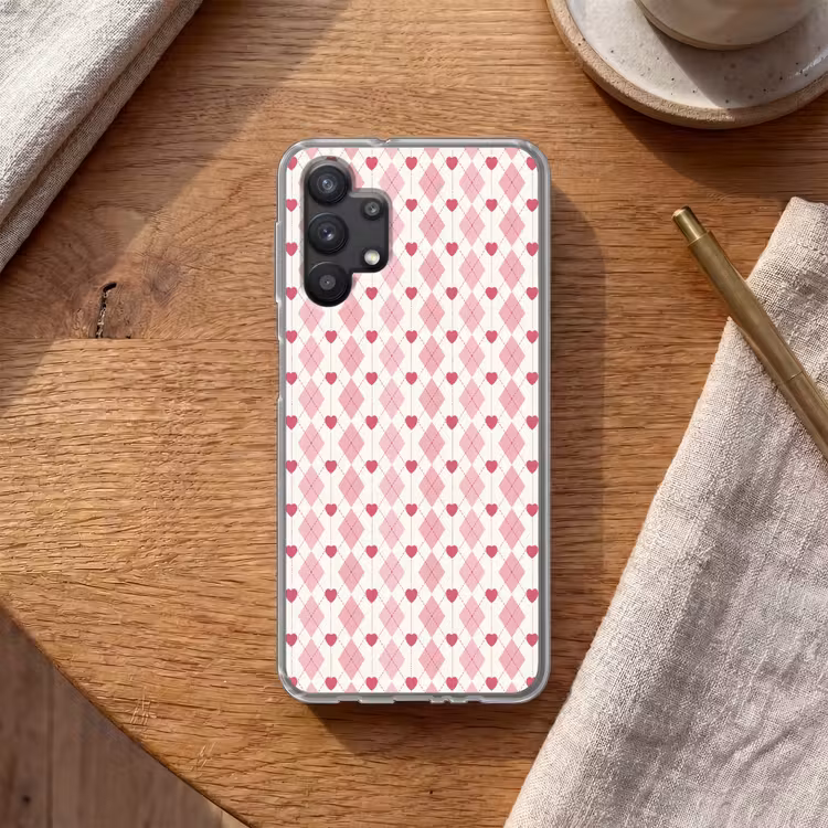 Ruiten - Klassiek - Roze - Wit Telefoonhoesje Samsung Galaxy A32 5G klein 346 -sfeer1