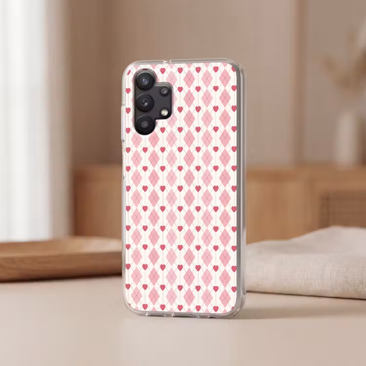 Ruiten - Klassiek - Roze - Wit Telefoonhoesje Samsung Galaxy A32 5G klein 346 -sfeer2