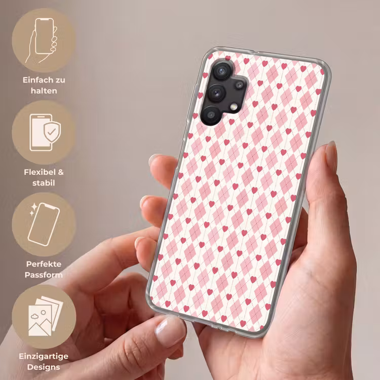 Ruiten - Klassiek - Roze - Wit Telefoonhoesje Samsung Galaxy A32 5G klein 346 -sfeer3_DE