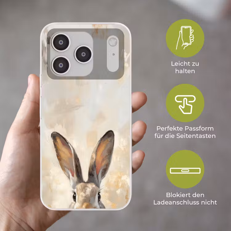 Haas - Oren - Bruin Telefoonhoesje iPhone 17 Pro klein -sfeer3_DE