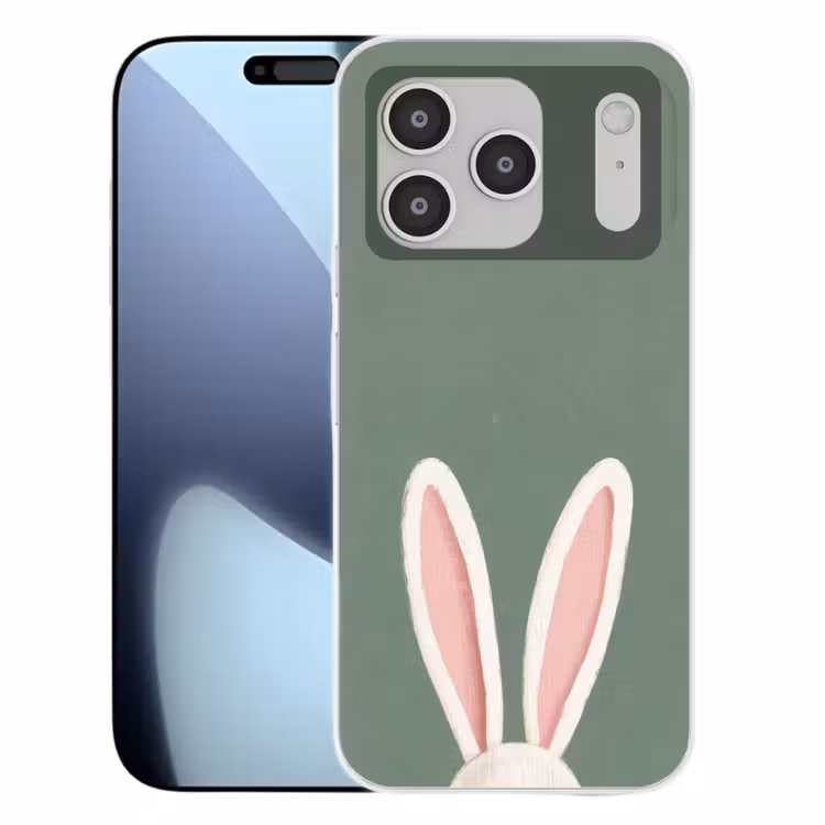 Hazen - Oren - Roze Telefoonhoesje iPhone 17 Pro klein -3d