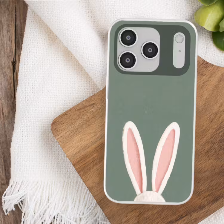 Hazen - Oren - Roze Telefoonhoesje iPhone 17 Pro klein -sfeer1