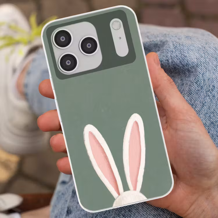 Hazen - Oren - Roze Telefoonhoesje iPhone 17 Pro klein -sfeer2