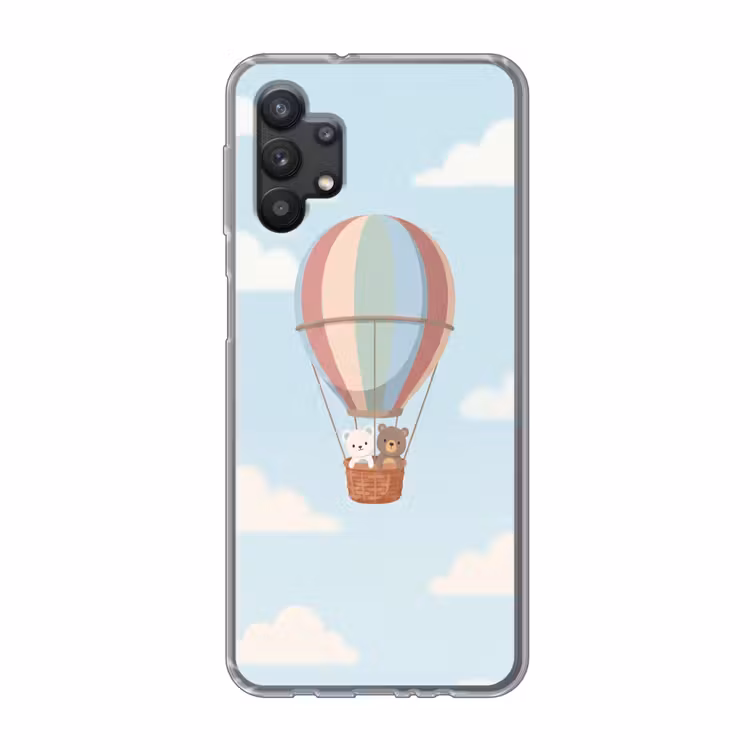 Luchtballon - Beren - Pastel Telefoonhoesje Samsung Galaxy A32 5G klein -3d