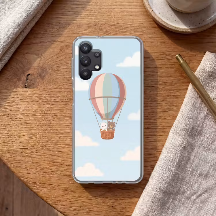 Luchtballon - Beren - Pastel Telefoonhoesje Samsung Galaxy A32 5G klein -sfeer1