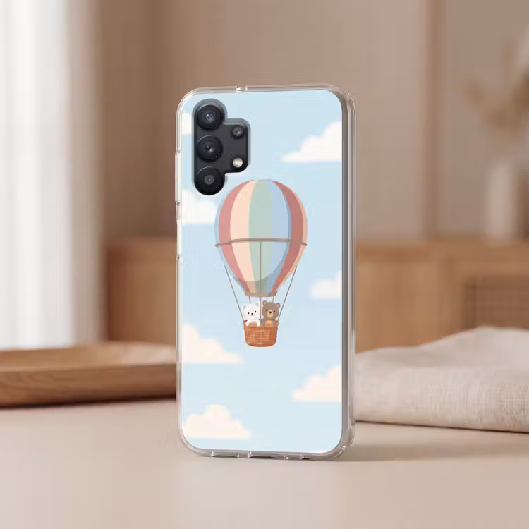 Luchtballon - Beren - Pastel Telefoonhoesje Samsung Galaxy A32 5G klein -sfeer2