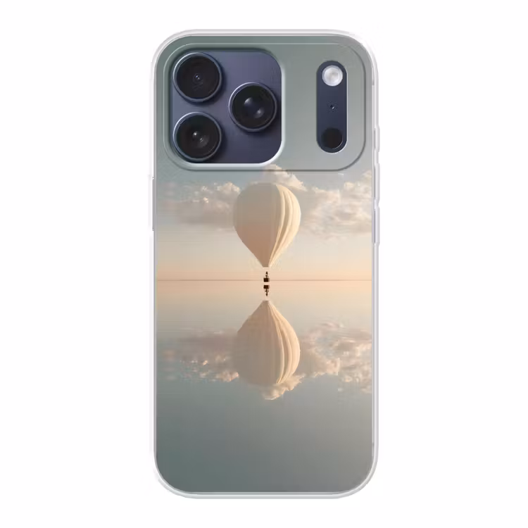 Luchtballon - Wolken - Water - Blauw Telefoonhoesje iPhone 17 Pro klein -3d