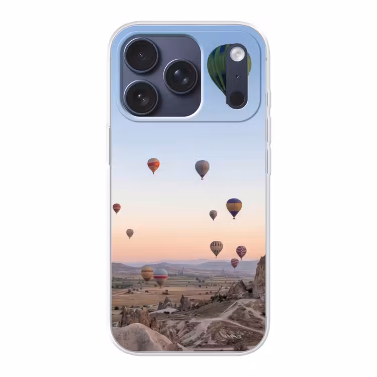 Luchtballonnen - Rotsen - Zonsopgang Telefoonhoesje iPhone 17 Pro klein -3d