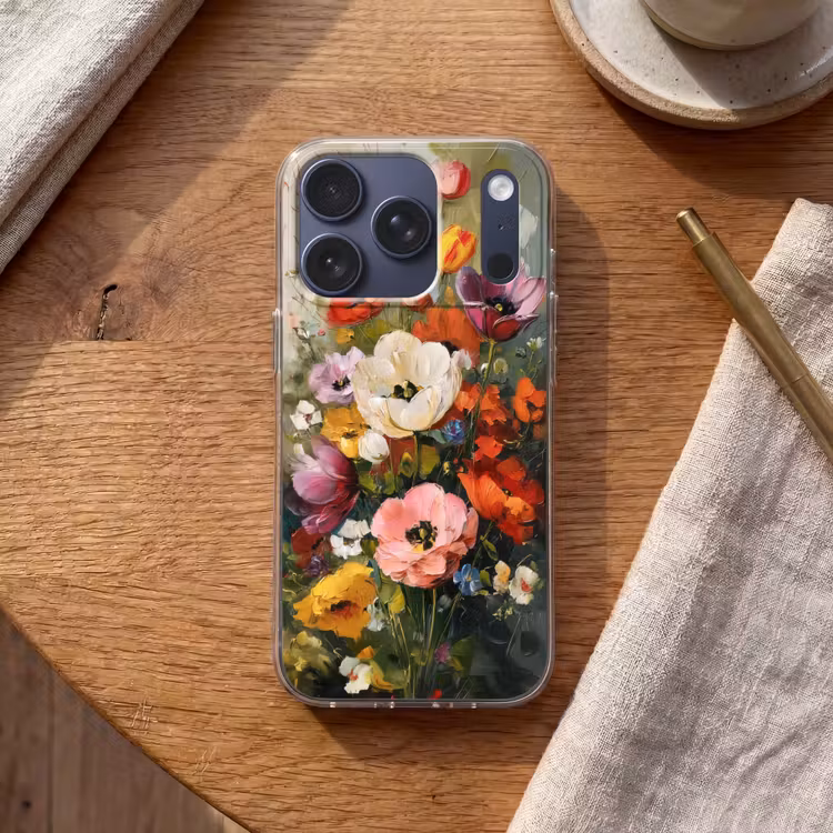 Vrolijk boeket - Dynamisch - Subtiele kleurspatten Telefoonhoesje iPhone 17 Pro klein -sfeer1