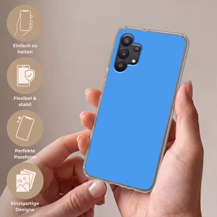 Bright - Azure - Blauw Telefoonhoesje Samsung Galaxy A32 5G klein 346 -sfeer3_DE