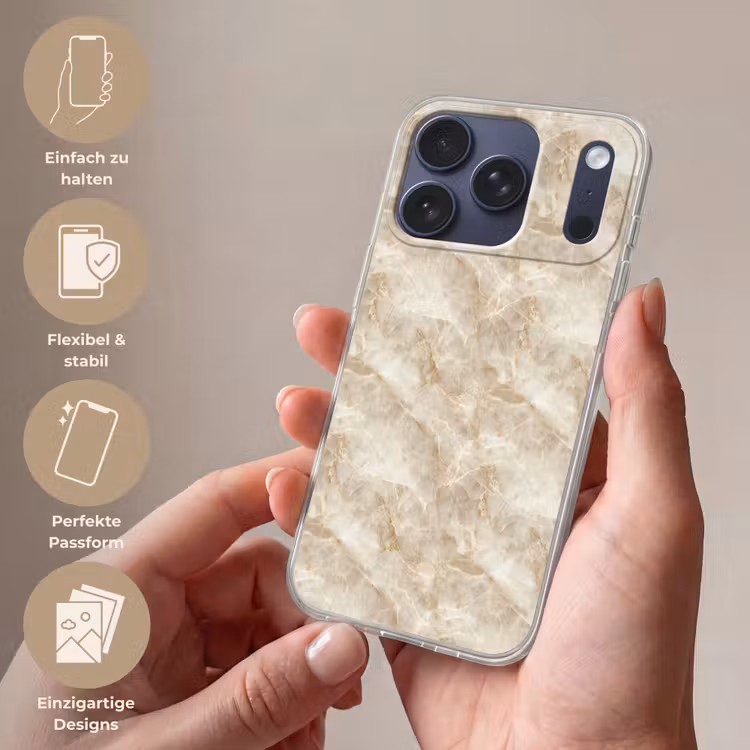 Lichtbeige - Onyx - Subtiel Telefoonhoesje iPhone 17 Pro klein 878 -sfeer3_DE