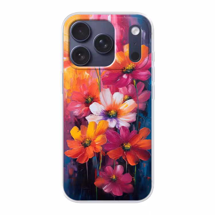 Felle bloemen - Dynamisch - Levendig Telefoonhoesje iPhone 17 Pro klein -3d