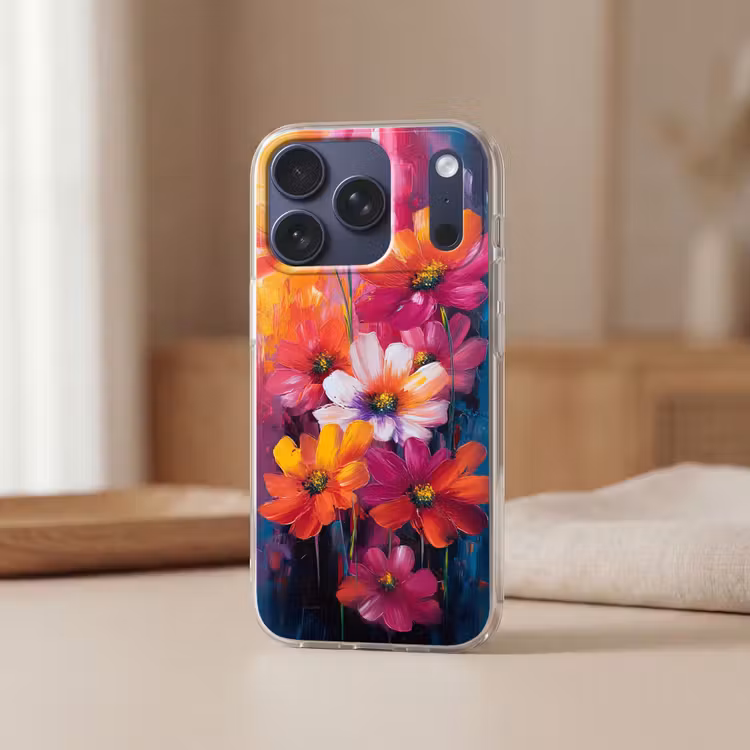 Felle bloemen - Dynamisch - Levendig Telefoonhoesje iPhone 17 Pro klein -sfeer2