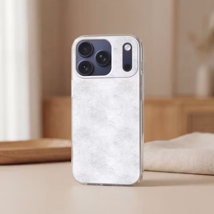 Lichtgrijs - Betonstructuur - Subtiel Telefoonhoesje iPhone 17 Pro klein 878 -sfeer2