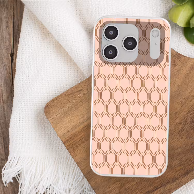 Lichtroze - Patroon - Symmetrisch Telefoonhoesje iPhone 17 Pro klein 878 -sfeer1