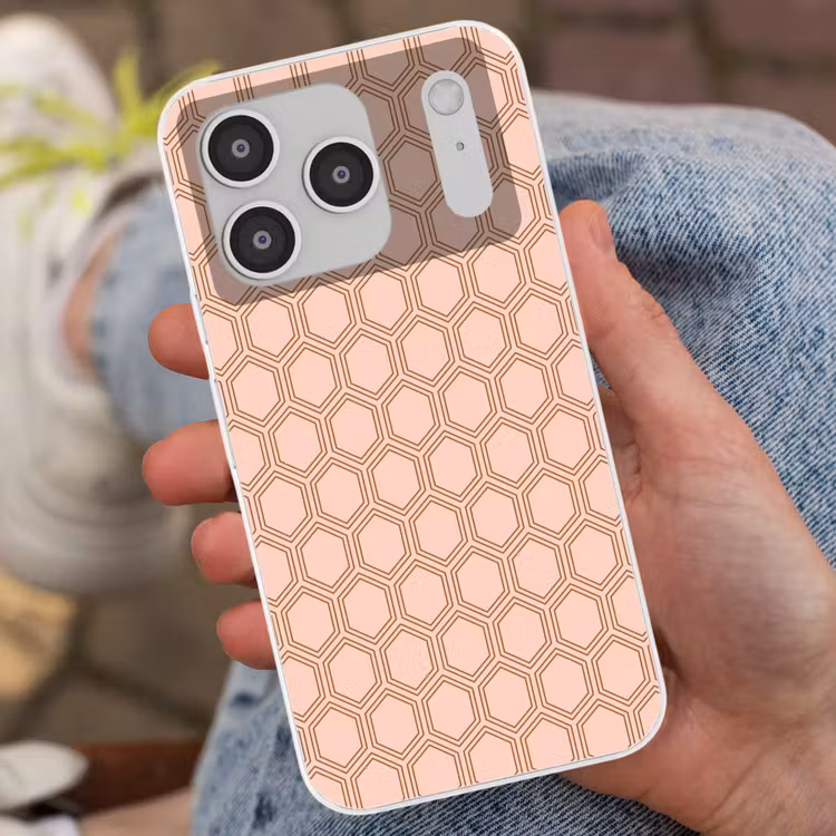 Lichtroze - Patroon - Symmetrisch Telefoonhoesje iPhone 17 Pro klein 878 -sfeer2