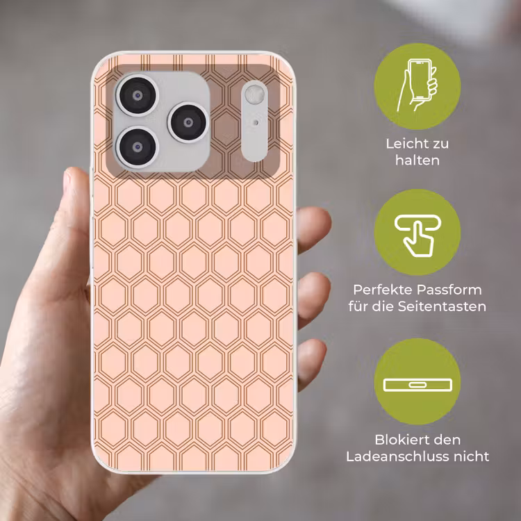 Lichtroze - Patroon - Symmetrisch Telefoonhoesje iPhone 17 Pro klein 878 -sfeer3_DE